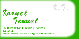kornel temmel business card